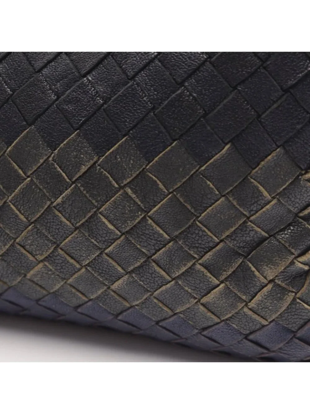 Bottega Veneta Clutch Intrecciato Black Blue Leather